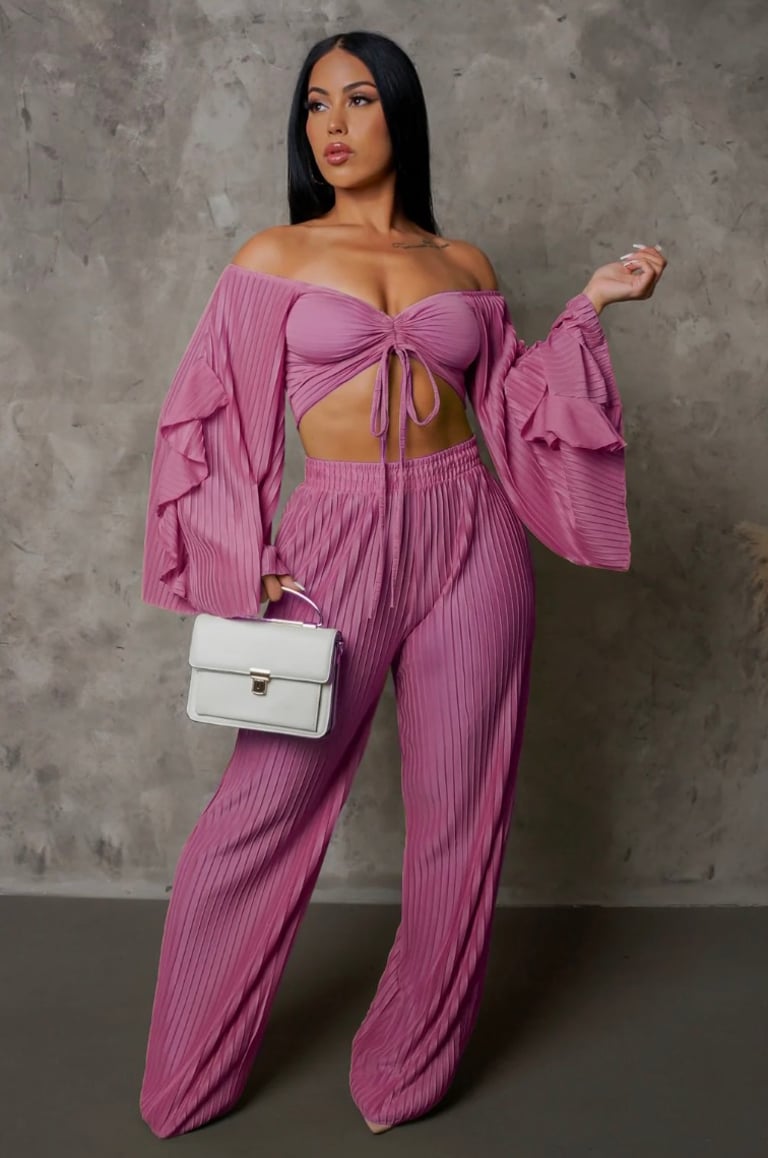 My Night Two Piece Set- Pink