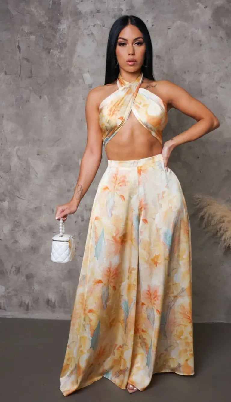 A Fresh Start Pants Set-Yellow