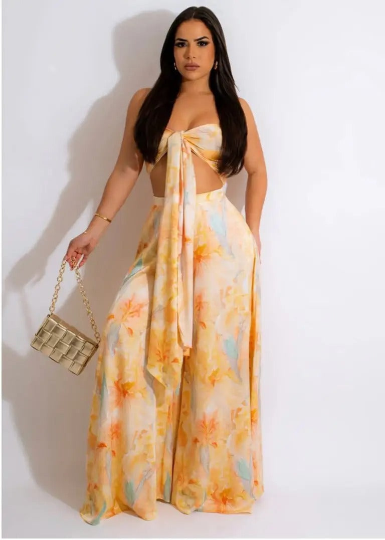 A Fresh Start Pants Set-Yellow