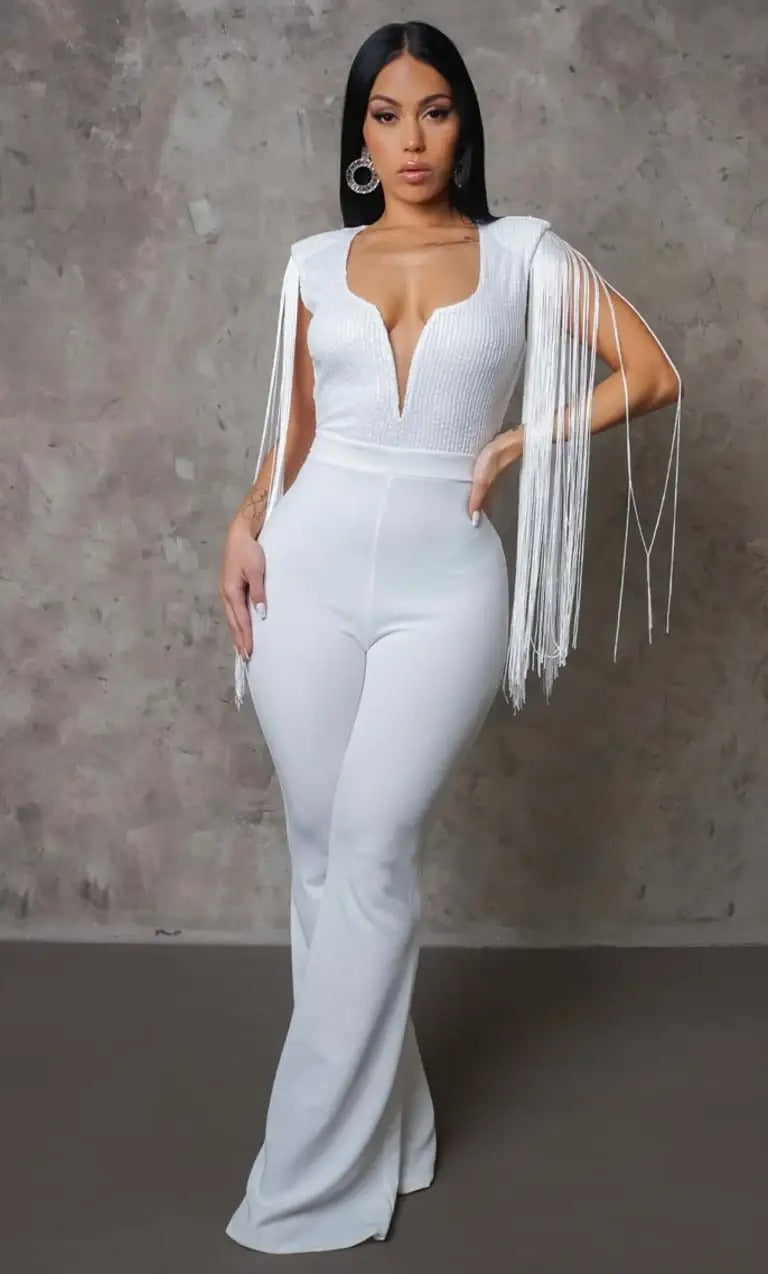 A Mind Game Jumpsuit - White