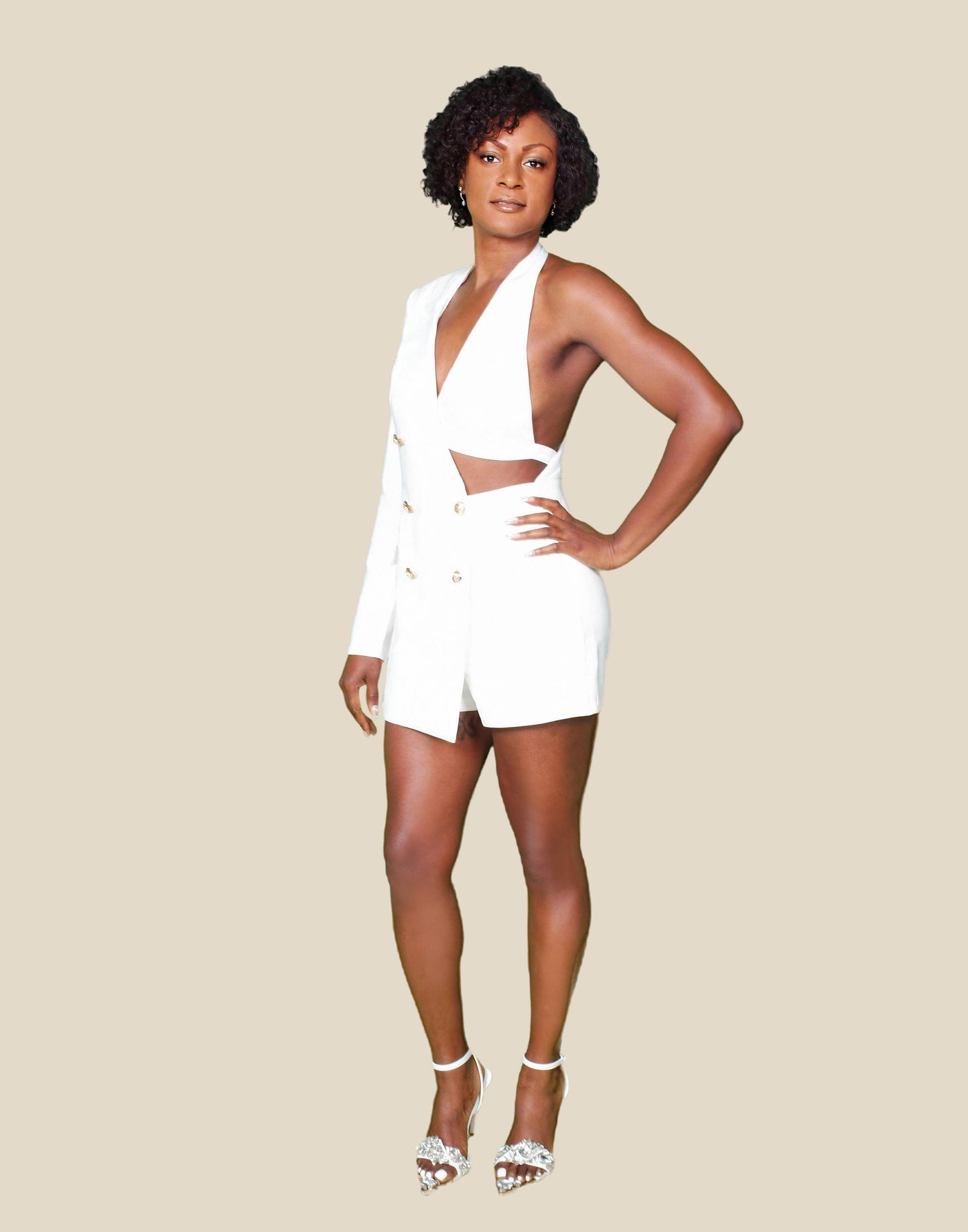 Dancing Till Dusk Romper-White