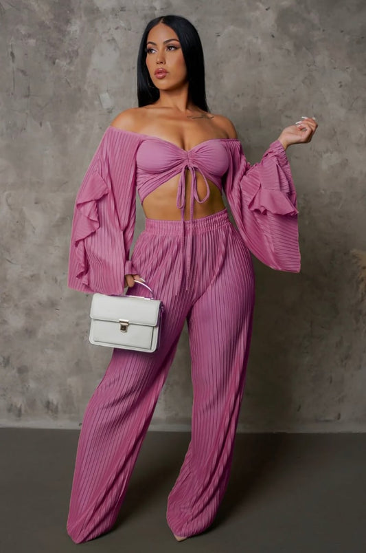 My Night Two Piece Set- Pink