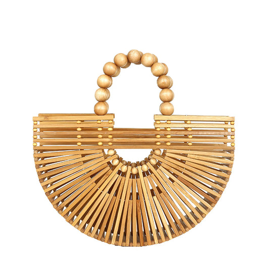 Vacay Bamboo Bag- Brown