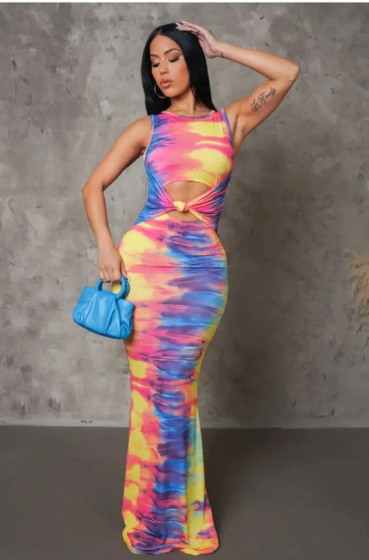 The Tye Dress Maxi - Multi