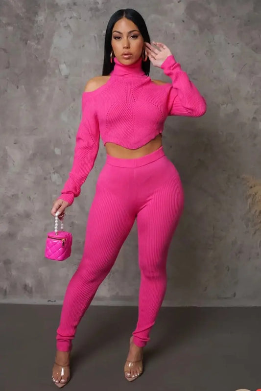 Feeling Up Two Piece Set-Pink