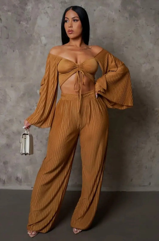 My Night Two Piece Set- Brown