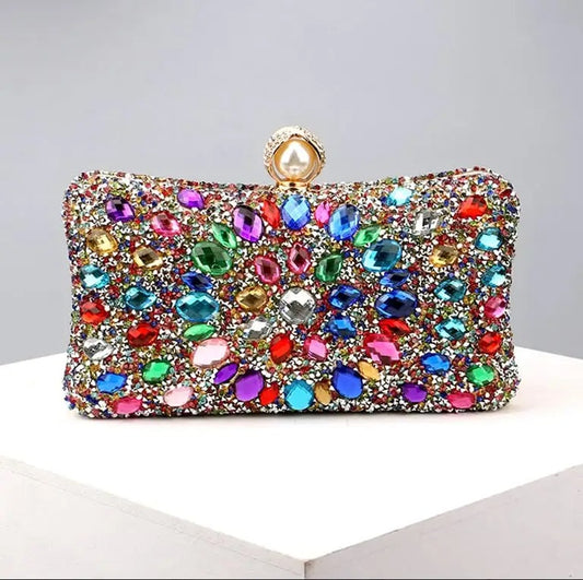 Glam Pillow Shape Clutch-Multi