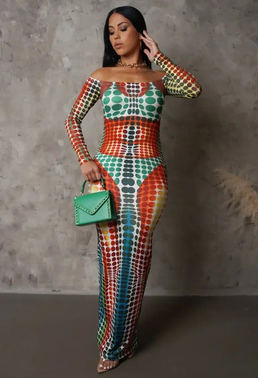 My Crowning Moment Maxi Dress- Orange Multi